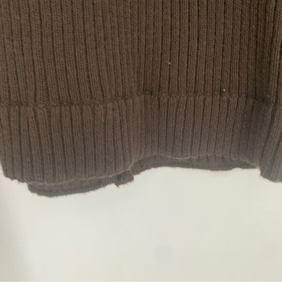 Chico’s Size L (Chicos 2) Brown Suede and Sweater Zip Front Vest - Picture 5 of 10